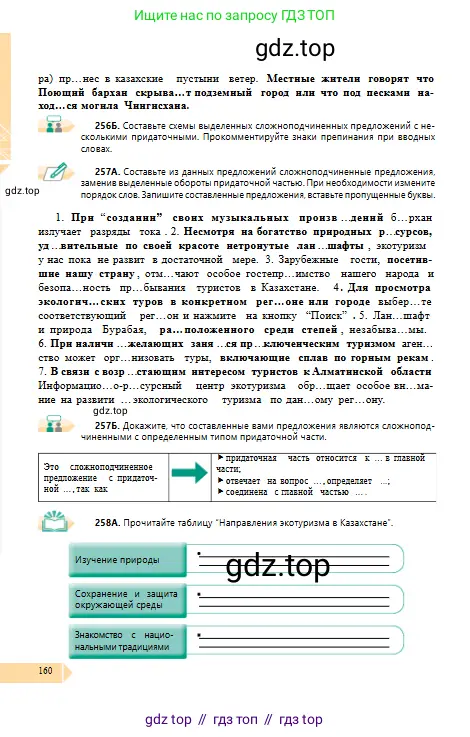 Русский язык, 10 класс Учебник, авторы: Сабитова Зинаида Какбаевна, Алтынбекова Ольга Баймухановна, издательство Мектеп, Алматы, 2019, оранжевого цвета, страница 160
