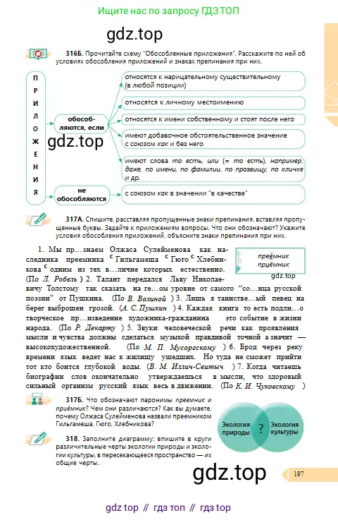 Русский язык, 10 класс Учебник, авторы: Сабитова Зинаида Какбаевна, Алтынбекова Ольга Баймухановна, издательство Мектеп, Алматы, 2019, оранжевого цвета, страница 197