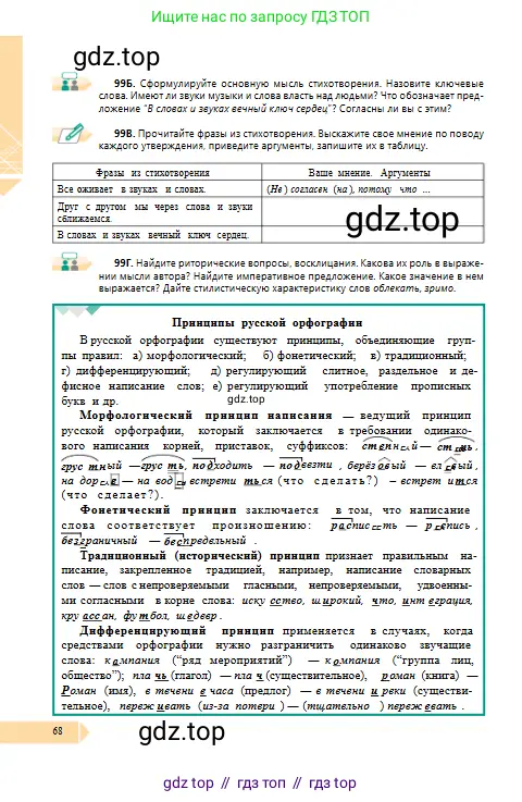 Русский язык, 10 класс Учебник, авторы: Сабитова Зинаида Какбаевна, Алтынбекова Ольга Баймухановна, издательство Мектеп, Алматы, 2019, оранжевого цвета, страница 68