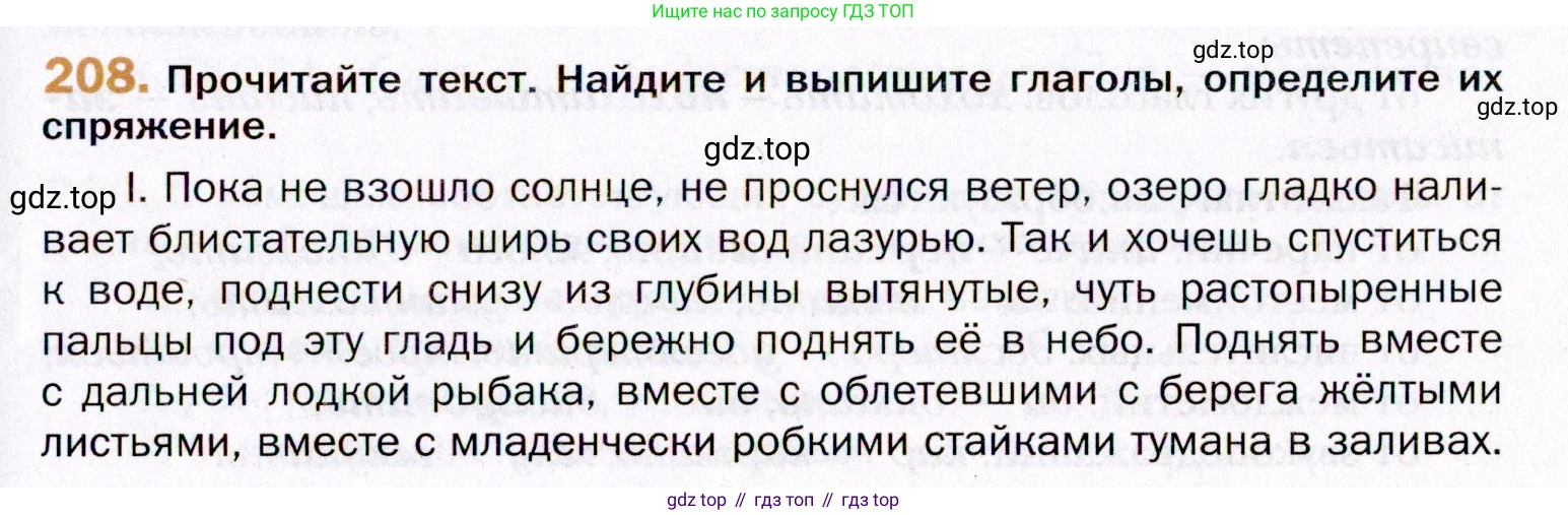 ГДЗ Русский язык, 11 класс Учебник, автор: Гусарова Ирина Васильевна, издательство Просвещение, Москва, 2021, жёлтого цвета, страница 315, номер 208, Условие