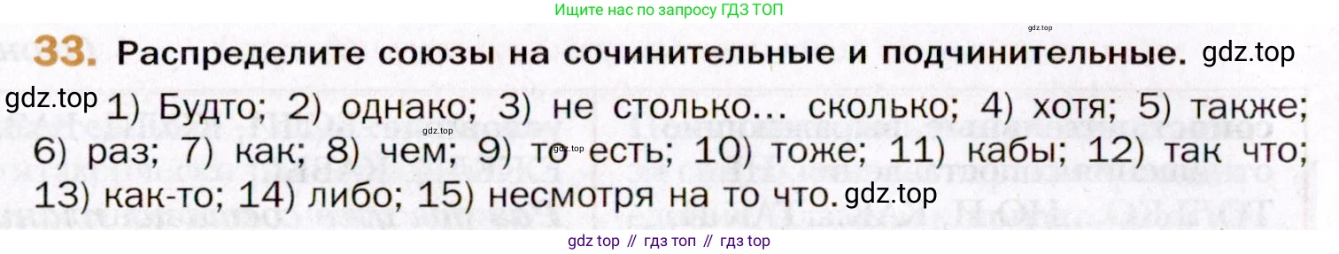 ГДЗ Русский язык, 11 класс Учебник, автор: Гусарова Ирина Васильевна, издательство Просвещение, Москва, 2021, жёлтого цвета, страница 60, номер 33, Условие