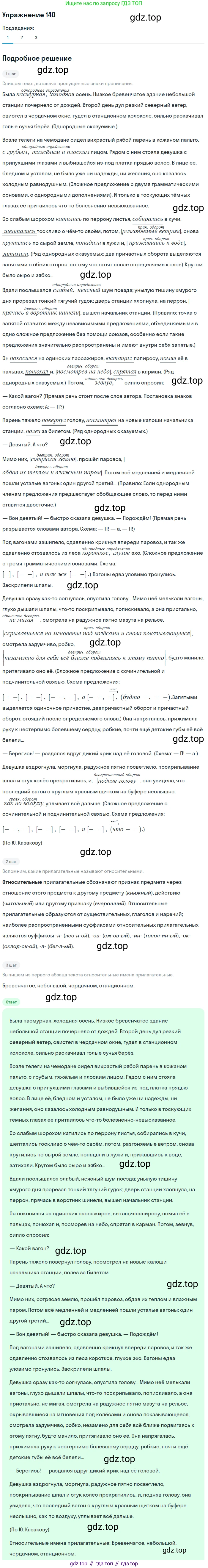 ГДЗ Русский язык, 11 класс Учебник, автор: Гусарова Ирина Васильевна, издательство Просвещение, Москва, 2021, жёлтого цвета, страница 225, номер 140, Решение