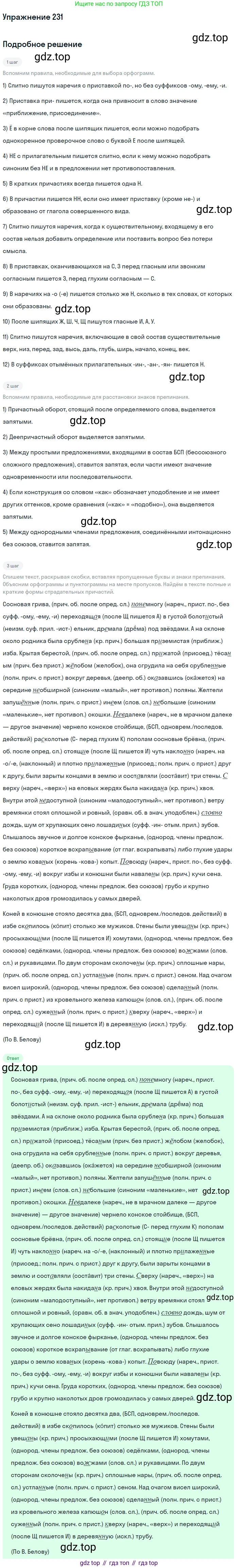 ГДЗ Русский язык, 11 класс Учебник, автор: Гусарова Ирина Васильевна, издательство Просвещение, Москва, 2021, жёлтого цвета, страница 348, номер 231, Решение
