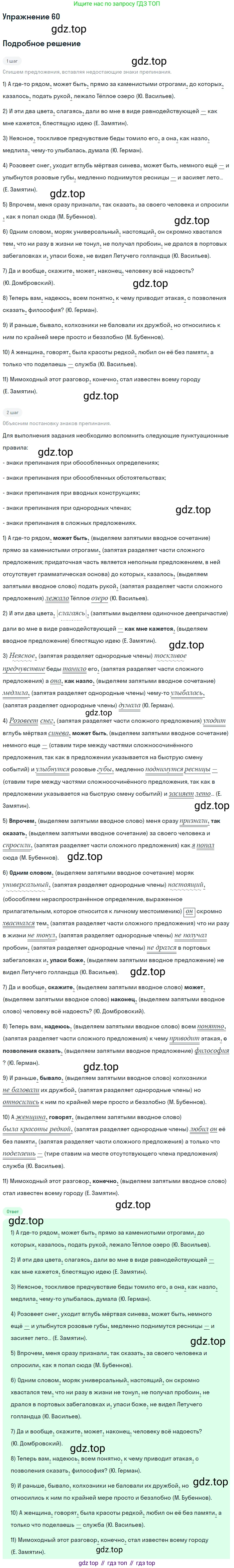 ГДЗ Русский язык, 11 класс Учебник, автор: Гусарова Ирина Васильевна, издательство Просвещение, Москва, 2021, жёлтого цвета, страница 108, номер 60, Решение