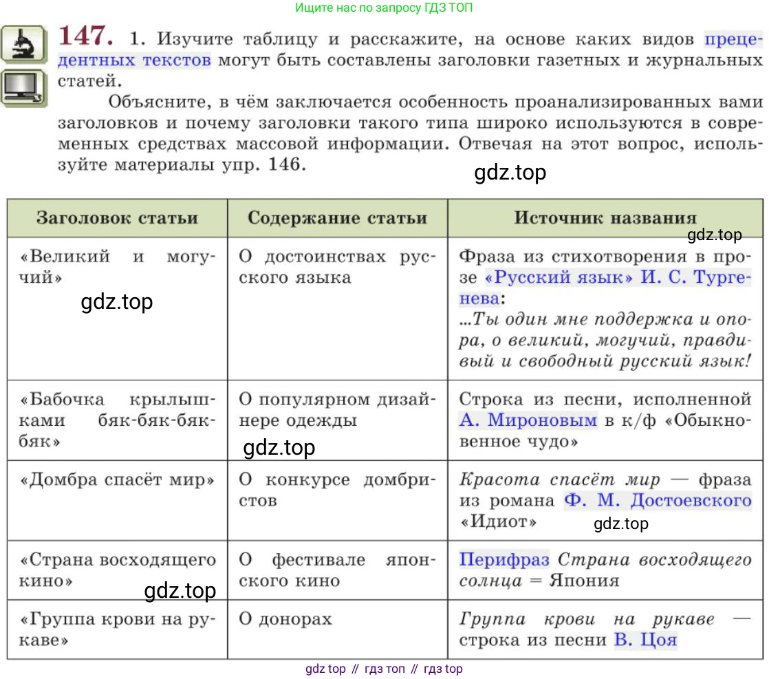 Русский язык, 11 класс Учебник, авторы: Львова Светлана Ивановна, Львов Валентин Витальевич, издательство Мнемозина, Москва, 2019, серого цвета, страница 193, номер 147, Условие