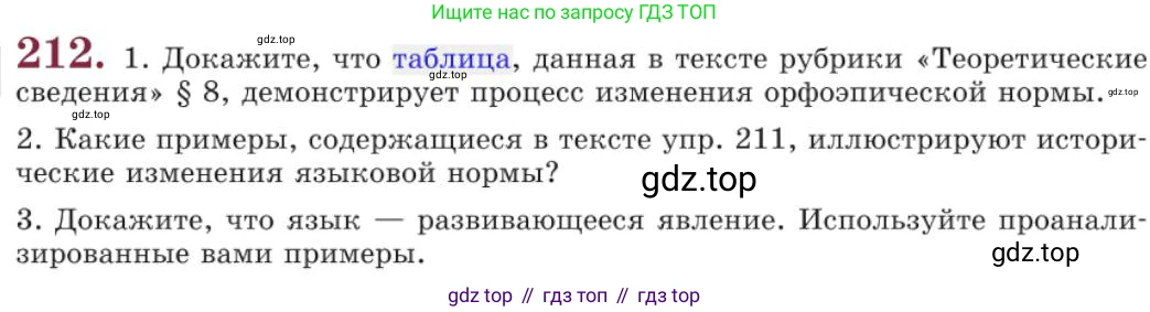 Русский язык, 11 класс Учебник, авторы: Львова Светлана Ивановна, Львов Валентин Витальевич, издательство Мнемозина, Москва, 2019, серого цвета, страница 263, номер 212, Условие