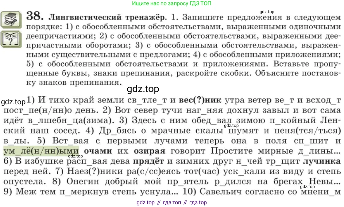 Русский язык, 11 класс Учебник, авторы: Львова Светлана Ивановна, Львов Валентин Витальевич, издательство Мнемозина, Москва, 2019, серого цвета, страница 67, номер 38, Условие