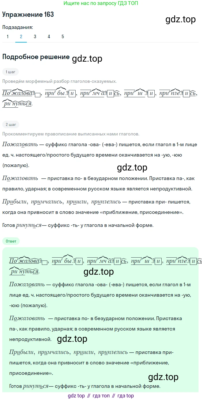 Русский язык, 11 класс Учебник, авторы: Львова Светлана Ивановна, Львов Валентин Витальевич, издательство Мнемозина, Москва, 2019, серого цвета, страница 210, номер 163, Решение (продолжение 2)