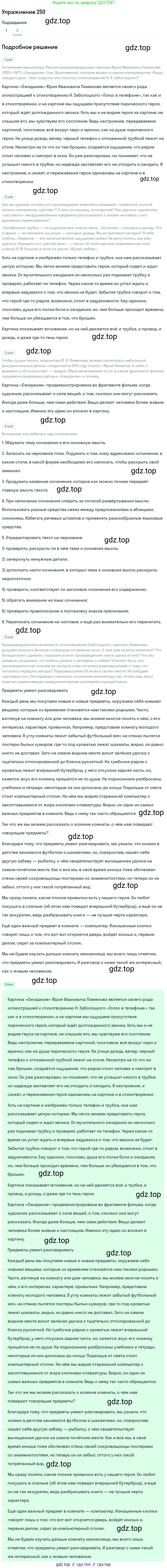 Русский язык, 11 класс Учебник, авторы: Львова Светлана Ивановна, Львов Валентин Витальевич, издательство Мнемозина, Москва, 2019, серого цвета, страница 290, номер 250, Решение (продолжение 2)