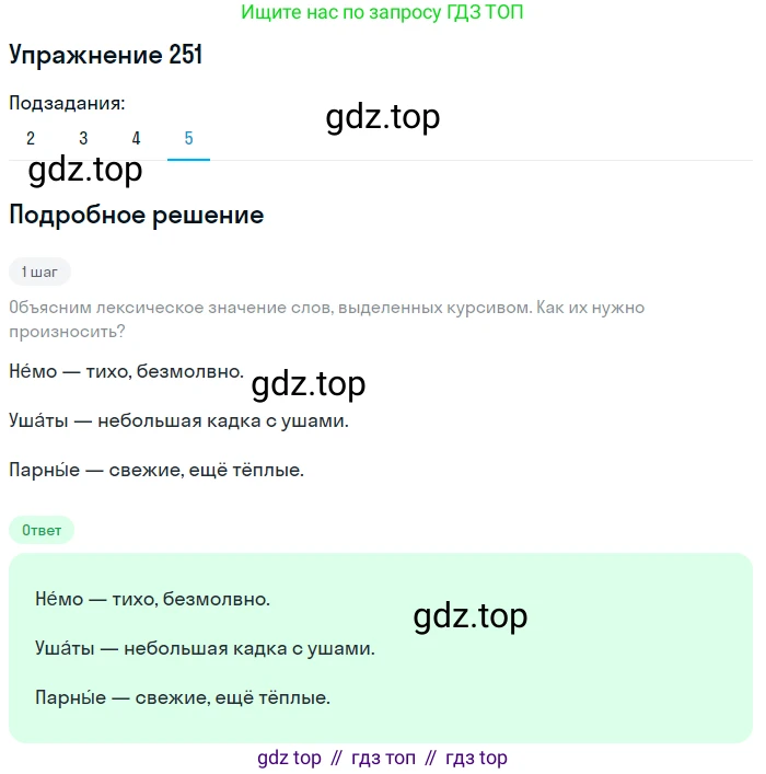 Русский язык, 11 класс Учебник, авторы: Львова Светлана Ивановна, Львов Валентин Витальевич, издательство Мнемозина, Москва, 2019, серого цвета, страница 291, номер 251, Решение (продолжение 5)