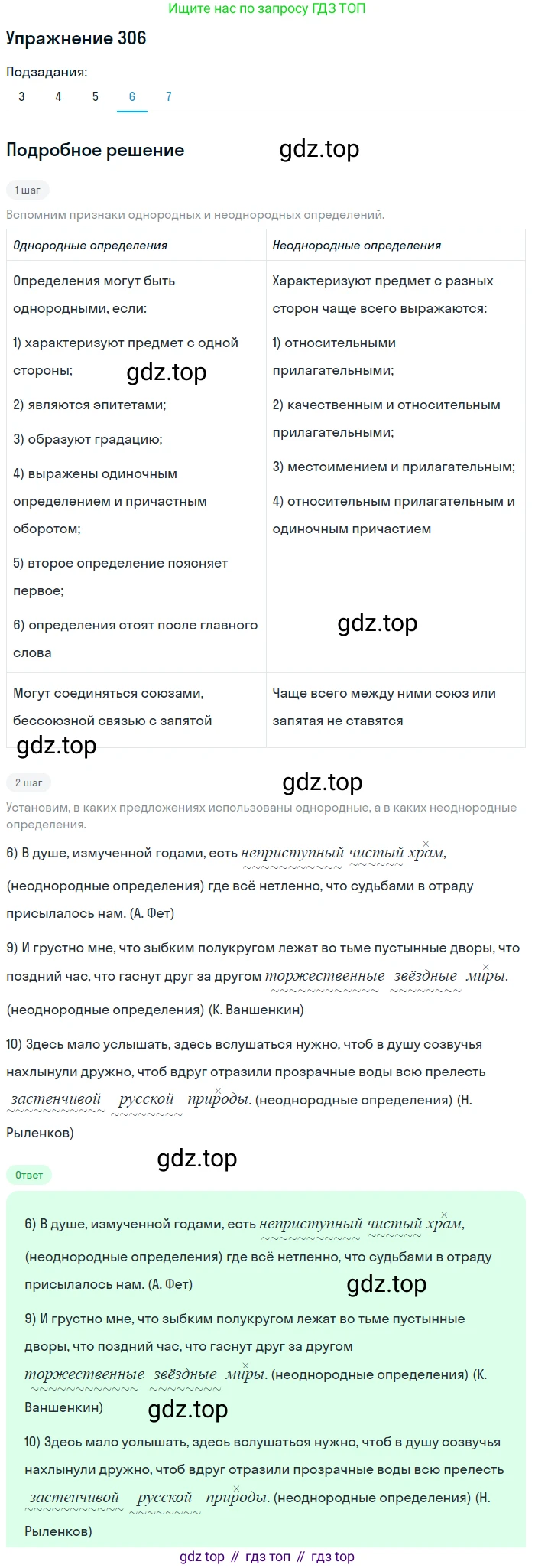 Русский язык, 11 класс Учебник, авторы: Львова Светлана Ивановна, Львов Валентин Витальевич, издательство Мнемозина, Москва, 2019, серого цвета, страница 328, номер 306, Решение (продолжение 6)