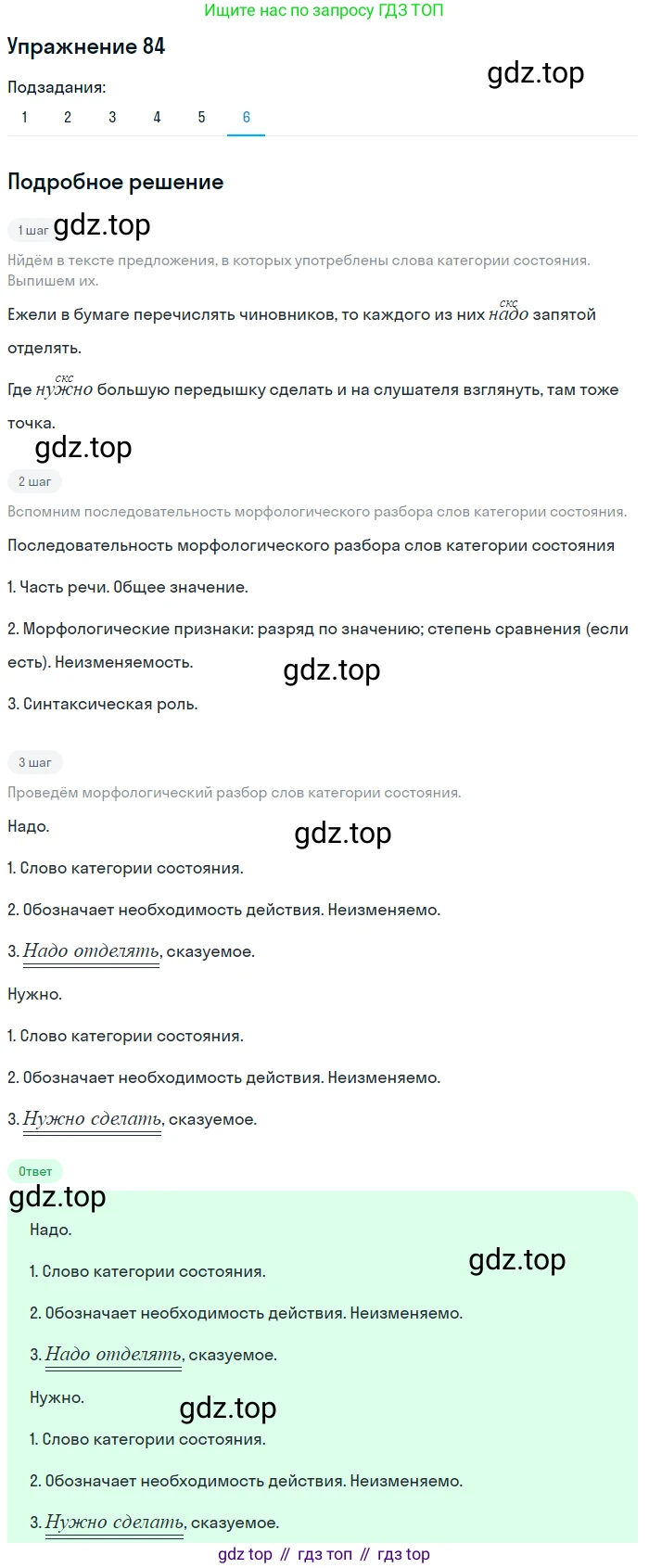 Русский язык, 11 класс Учебник, авторы: Львова Светлана Ивановна, Львов Валентин Витальевич, издательство Мнемозина, Москва, 2019, серого цвета, страница 121, номер 84, Решение (продолжение 6)