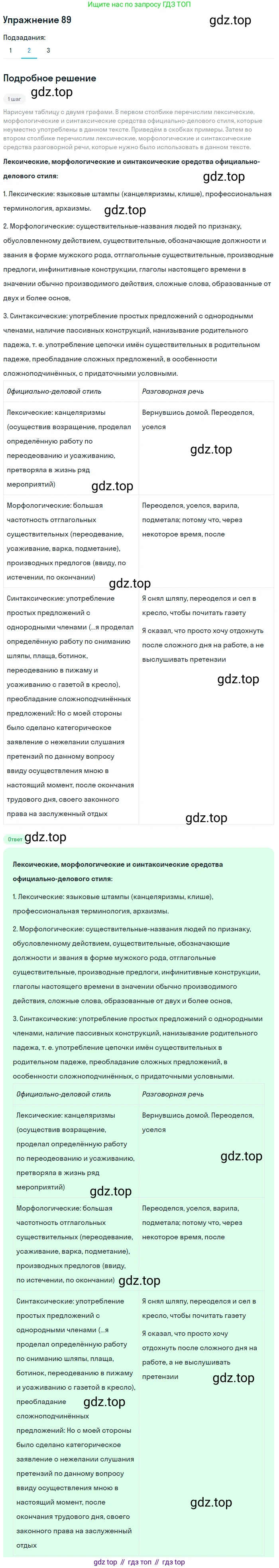 Русский язык, 11 класс Учебник, авторы: Львова Светлана Ивановна, Львов Валентин Витальевич, издательство Мнемозина, Москва, 2019, серого цвета, страница 132, номер 89, Решение (продолжение 2)