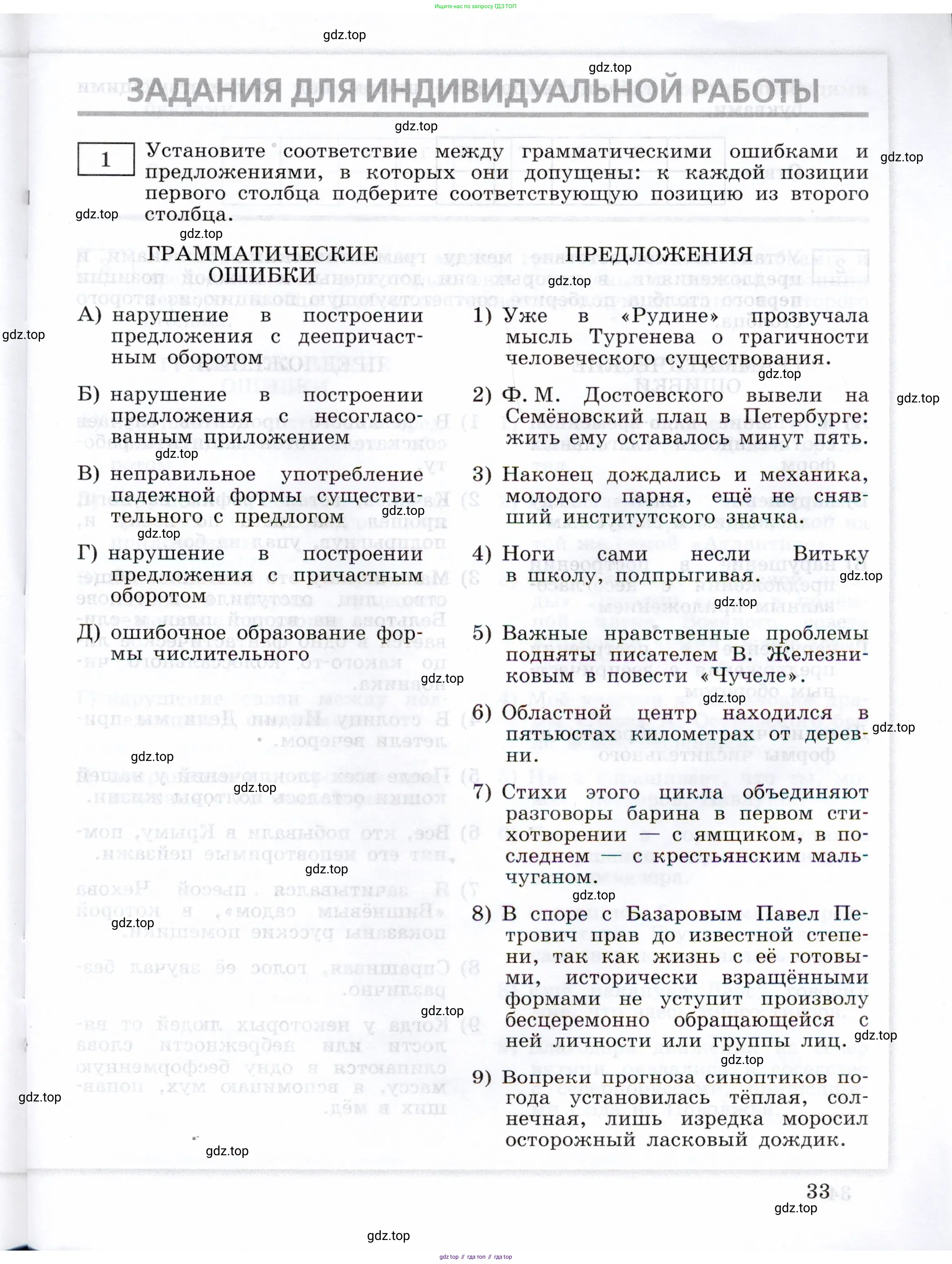 ГДЗ Русский язык, 11 класс Тетрадь-тренажёр, авторы: Маслов Вячеслав Васильевич, Бондарцова Юлия Львовна, издательство Просвещение, Москва, 2019, красного цвета, страница 33