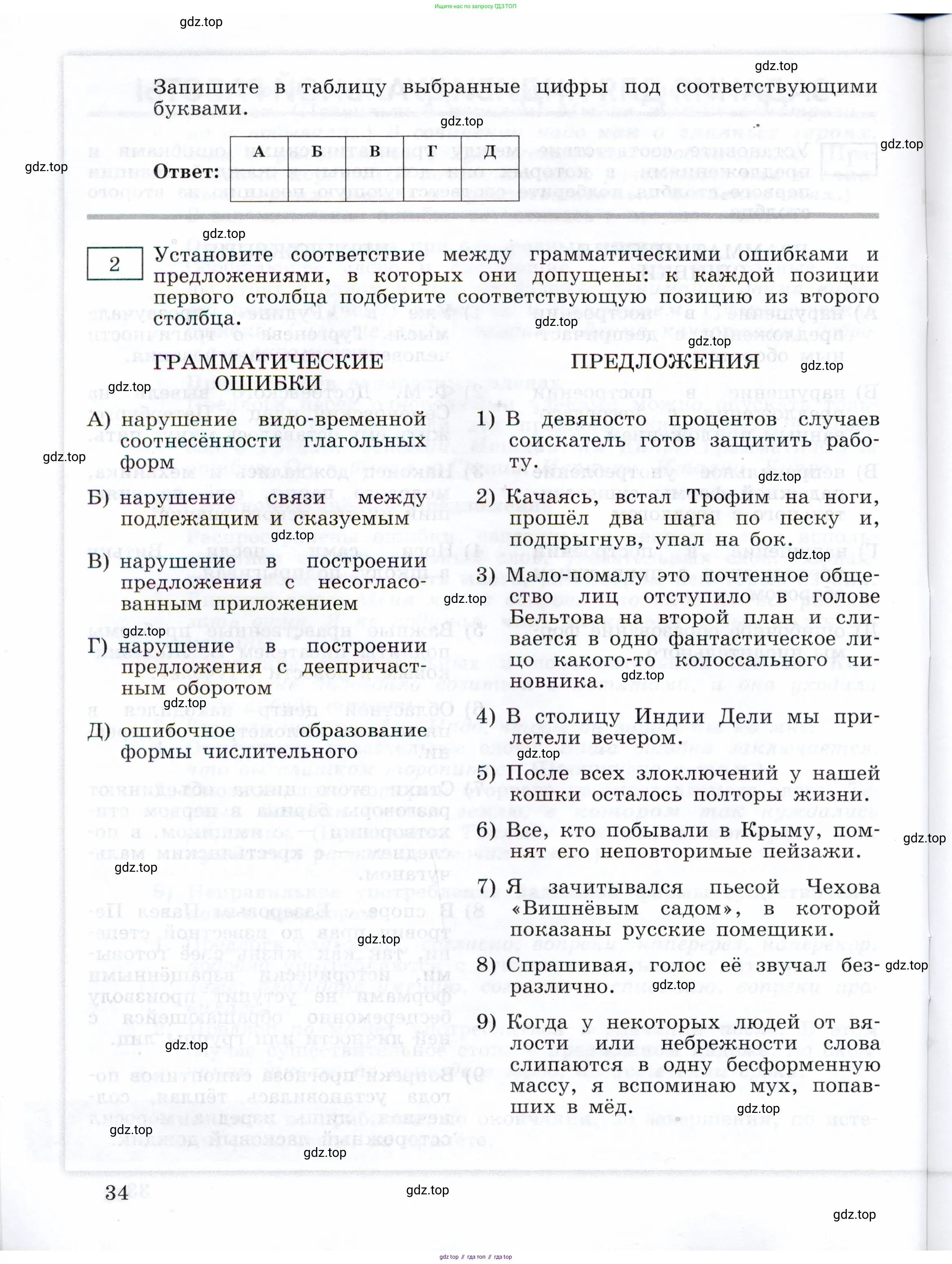 Русский язык, 11 класс Тетрадь-тренажёр, авторы: Маслов Вячеслав Васильевич, Бондарцова Юлия Львовна, издательство Просвещение, Москва, 2019, красного цвета, страница 34