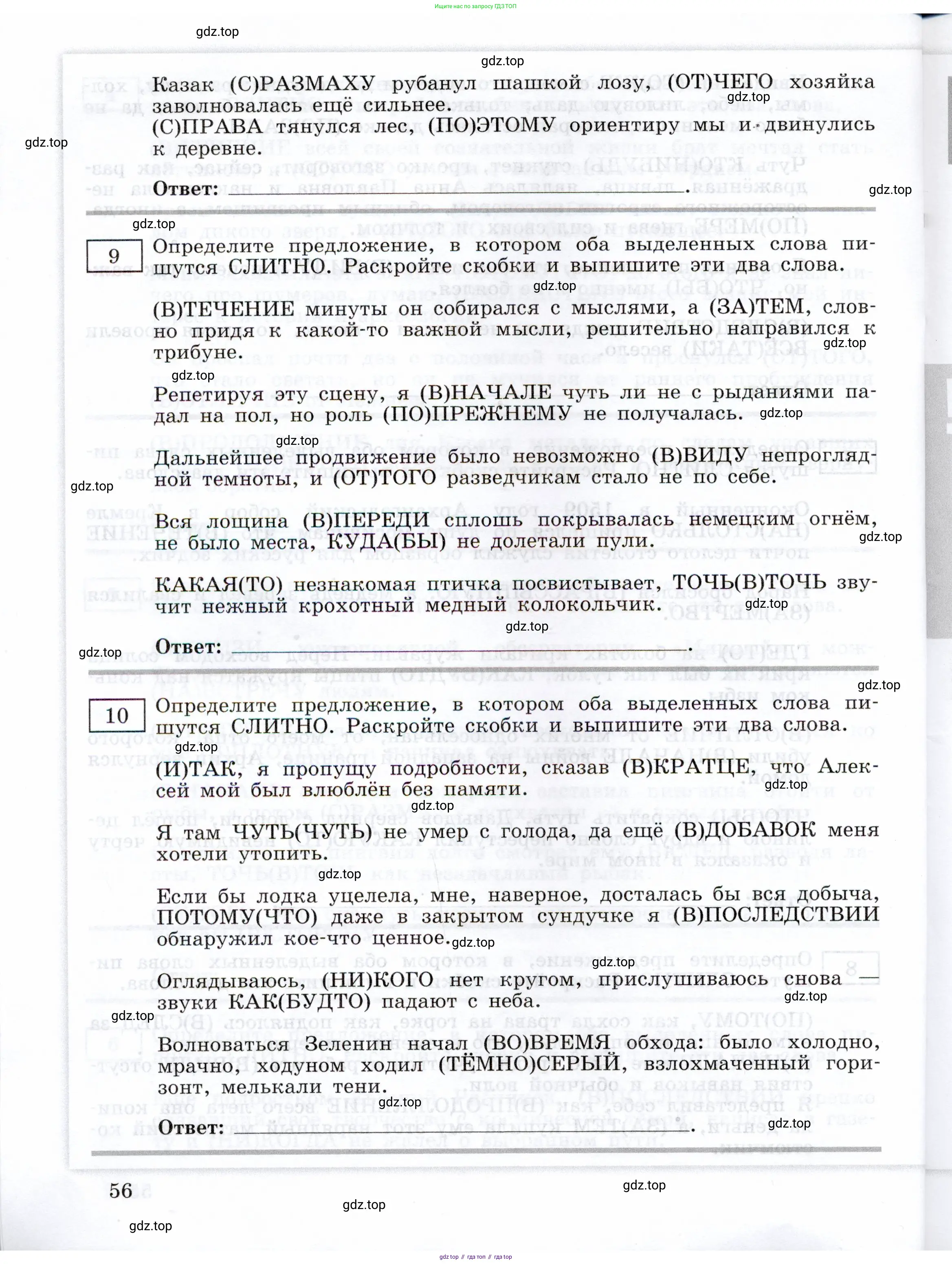 Русский язык, 11 класс Тетрадь-тренажёр, авторы: Маслов Вячеслав Васильевич, Бондарцова Юлия Львовна, издательство Просвещение, Москва, 2019, красного цвета, страница 56