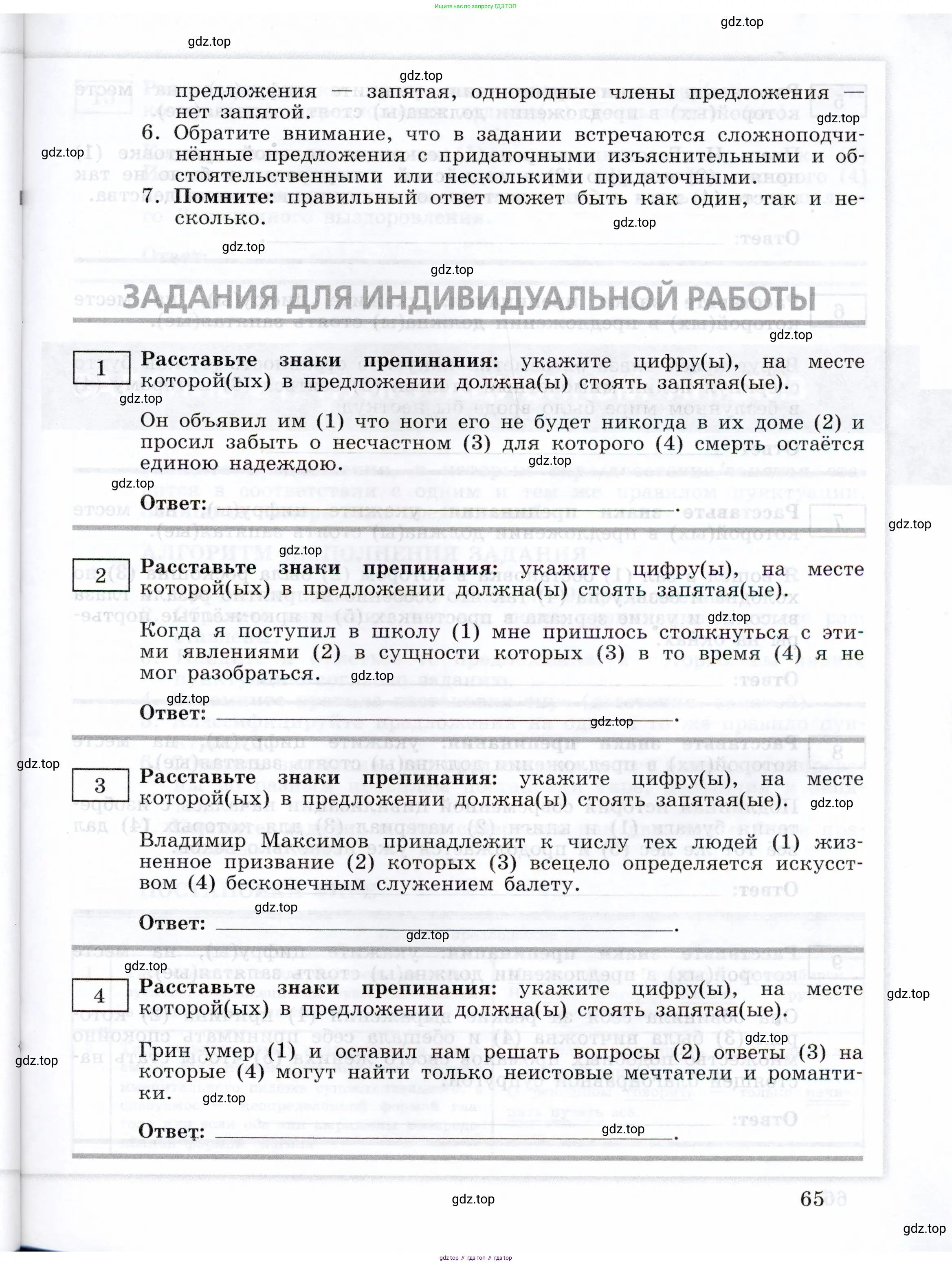 Русский язык, 11 класс Тетрадь-тренажёр, авторы: Маслов Вячеслав Васильевич, Бондарцова Юлия Львовна, издательство Просвещение, Москва, 2019, красного цвета, страница 65