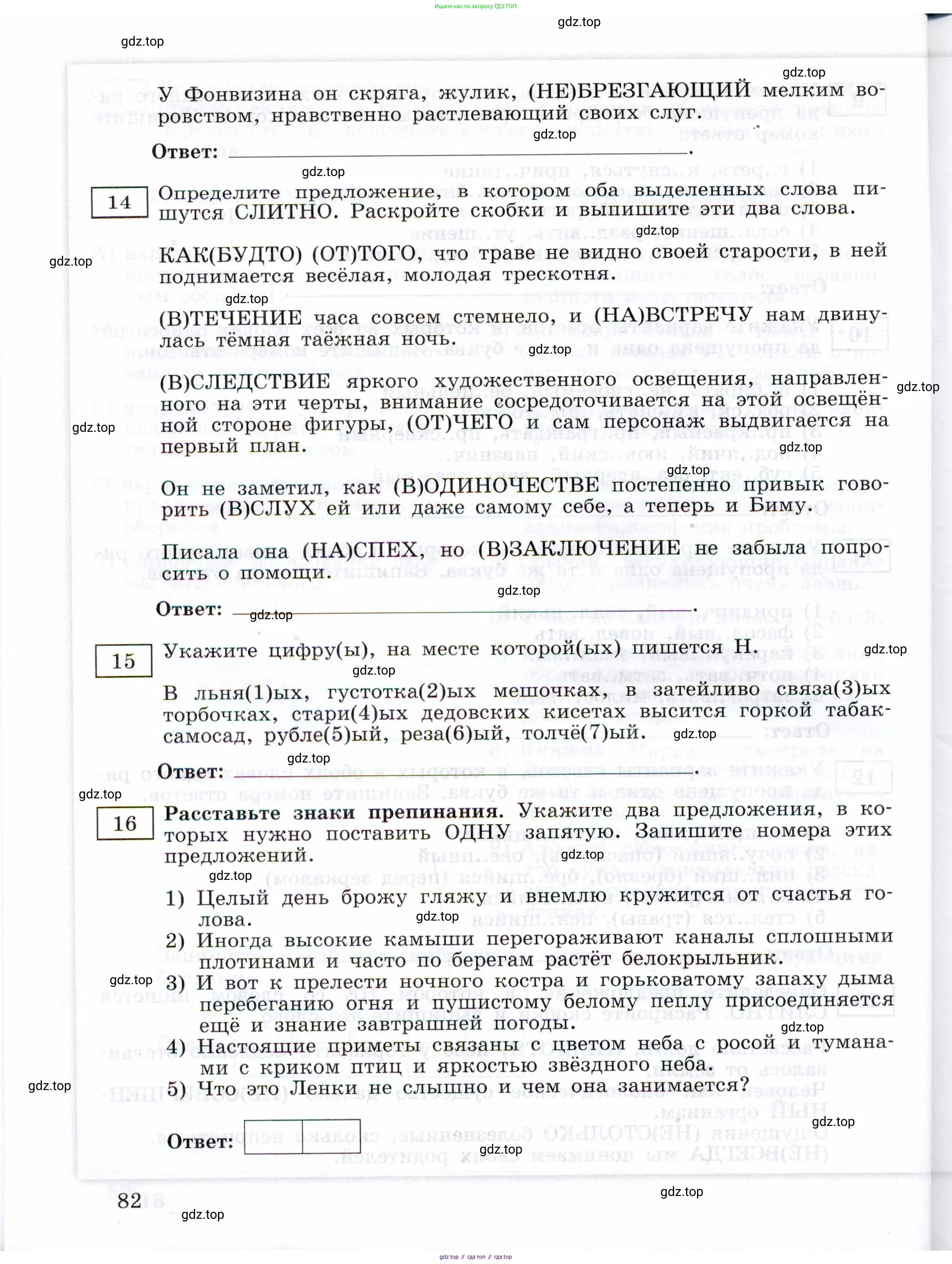 Русский язык, 11 класс Тетрадь-тренажёр, авторы: Маслов Вячеслав Васильевич, Бондарцова Юлия Львовна, издательство Просвещение, Москва, 2019, красного цвета, страница 82