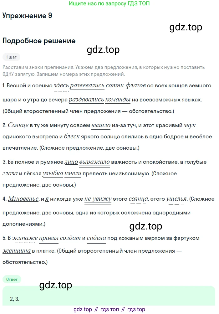 Русский язык, 11 класс Тетрадь-тренажёр, авторы: Маслов Вячеслав Васильевич, Бондарцова Юлия Львовна, издательство Просвещение, Москва, 2019, красного цвета, страница 63, номер 9, Решение