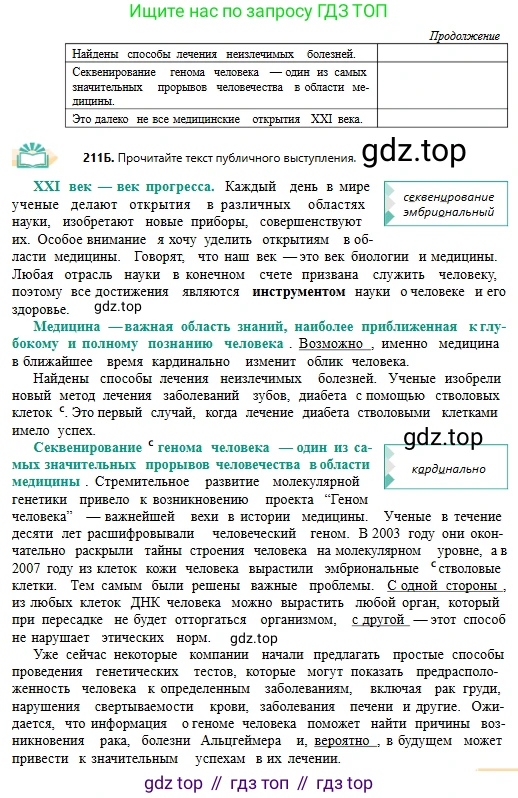 Русский язык, 11 класс Учебник, авторы: Сабитова Зинаида Какбаевна, Бейсембаев Амангельды Ракишевич, издательство Мектеп, Алматы, 2020, страница 138, номер 211, Условие (продолжение 2)