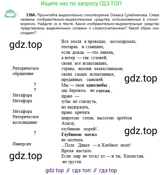 Русский язык, 11 класс Учебник, авторы: Сабитова Зинаида Какбаевна, Бейсембаев Амангельды Ракишевич, издательство Мектеп, Алматы, 2020, страница 212, номер 338, Условие