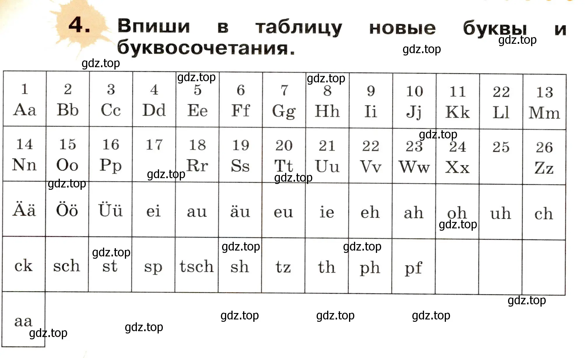 Условие номер 4 (страница 70) гдз по немецкому языку 2 класс Бим, Рыжова, рабочая тетрадь A часть