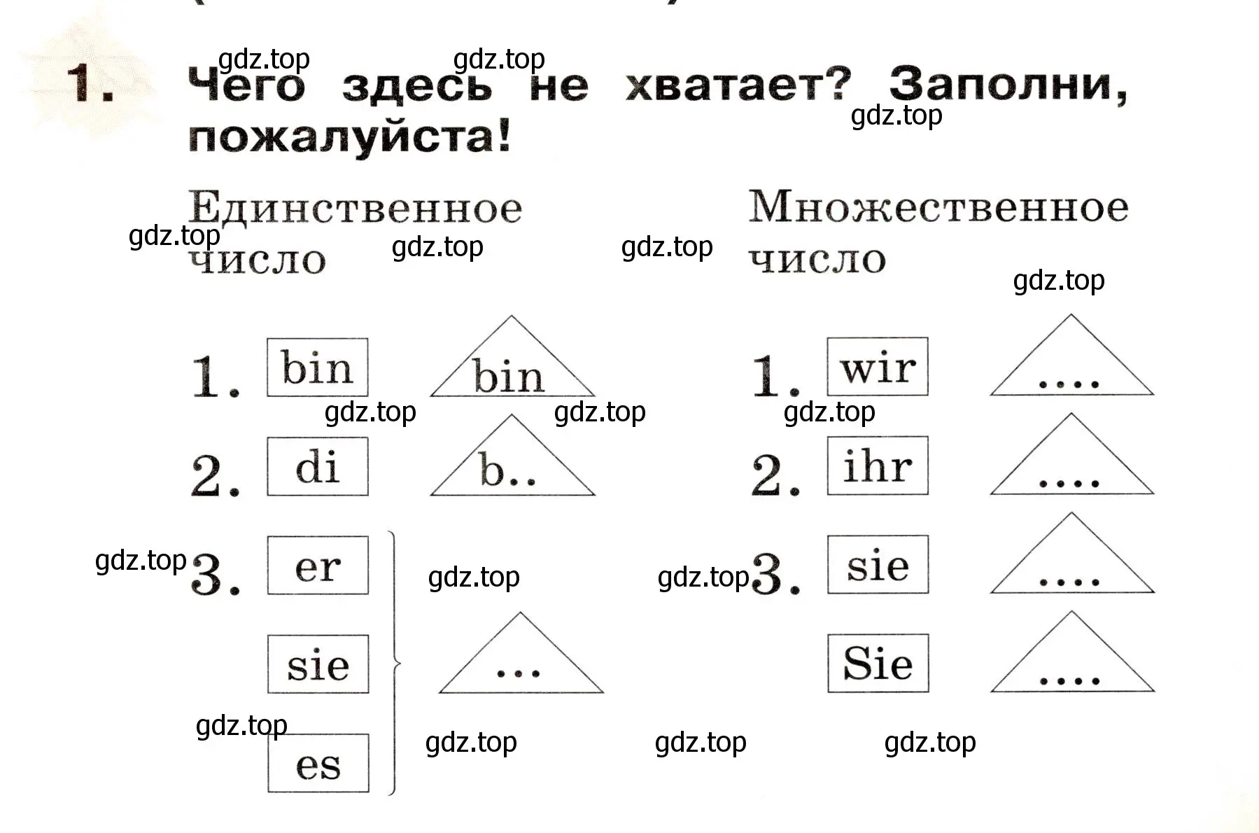 Условие номер 1 (страница 5) гдз по немецкому языку 2 класс Бим, Рыжова, рабочая тетрадь B часть