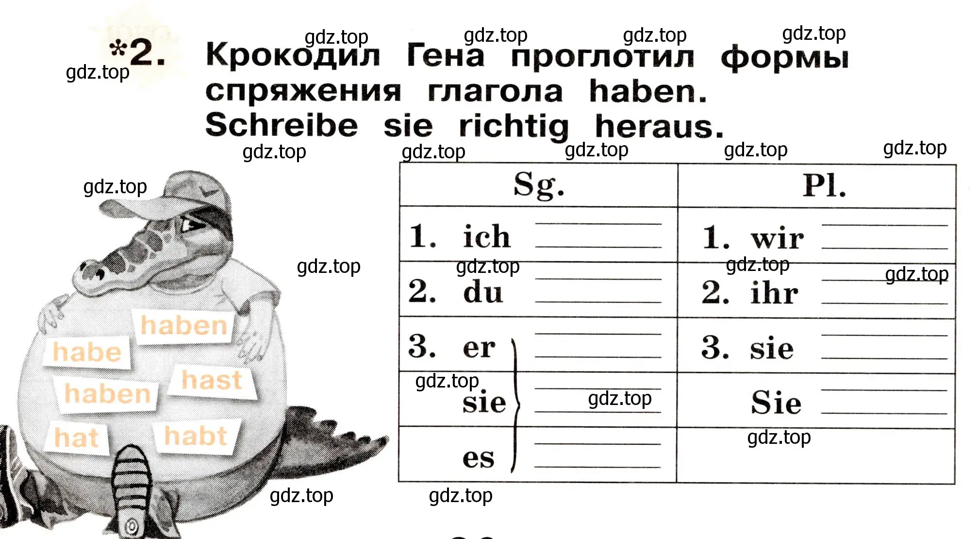 Условие номер 2 (страница 20) гдз по немецкому языку 2 класс Бим, Рыжова, рабочая тетрадь B часть