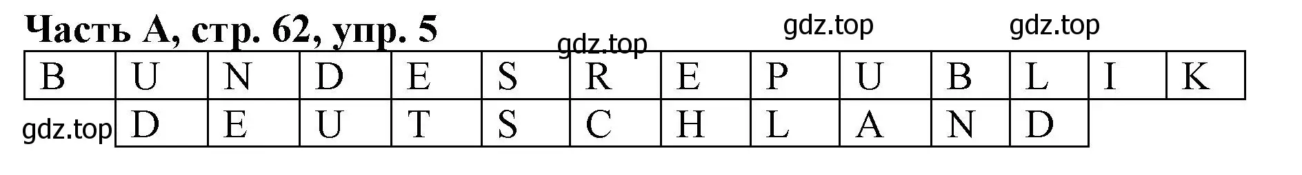 Решение номер 5 (страница 62) гдз по немецкому языку 2 класс Бим, Рыжова, рабочая тетрадь A часть