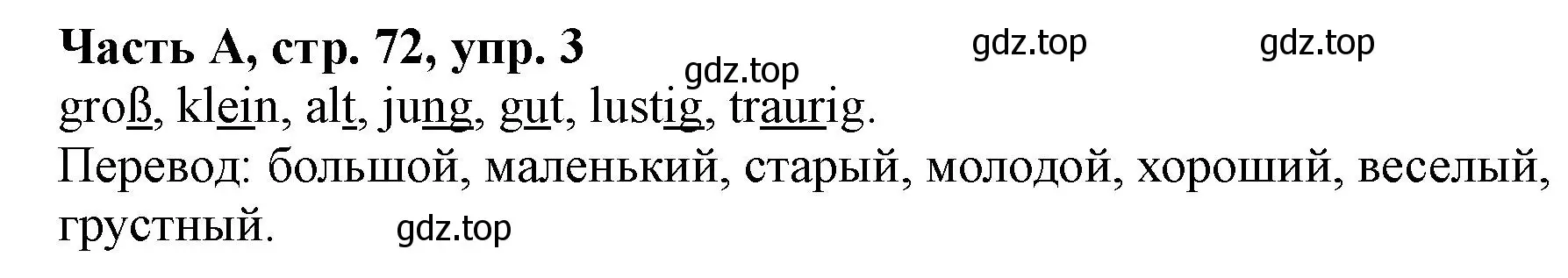 Решение номер 3 (страница 72) гдз по немецкому языку 2 класс Бим, Рыжова, рабочая тетрадь A часть