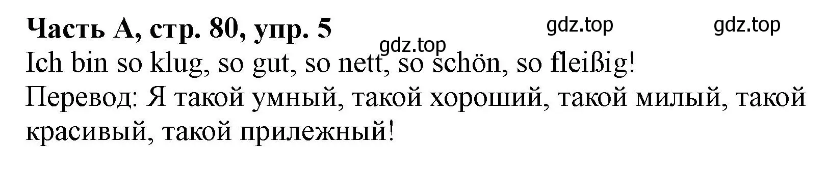 Решение номер 5 (страница 80) гдз по немецкому языку 2 класс Бим, Рыжова, рабочая тетрадь A часть