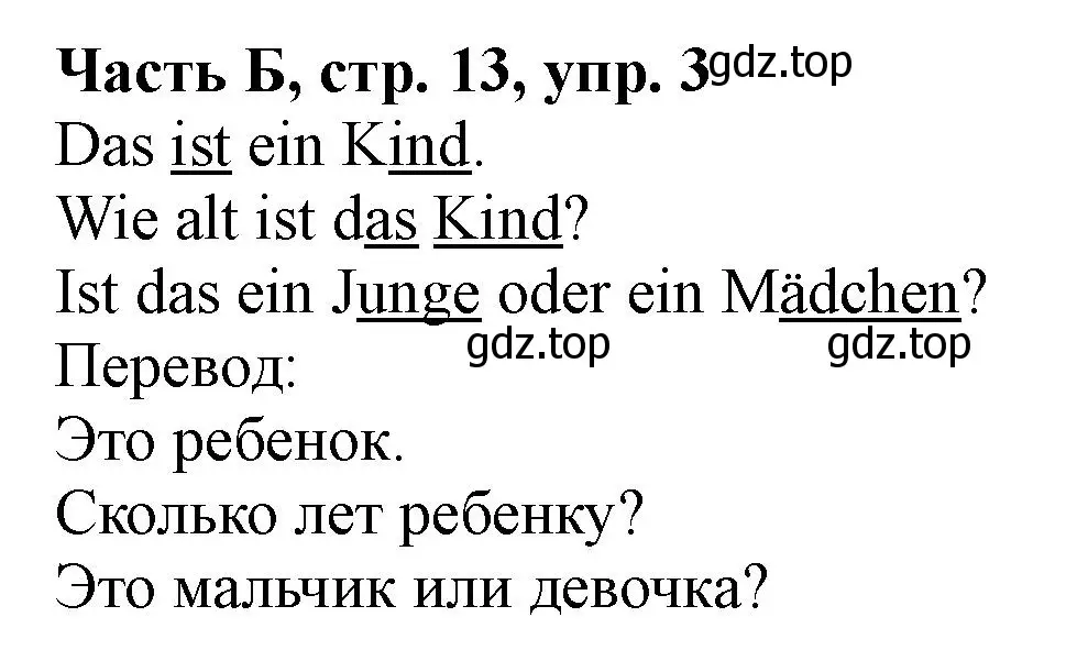 Решение номер 3 (страница 13) гдз по немецкому языку 2 класс Бим, Рыжова, рабочая тетрадь B часть