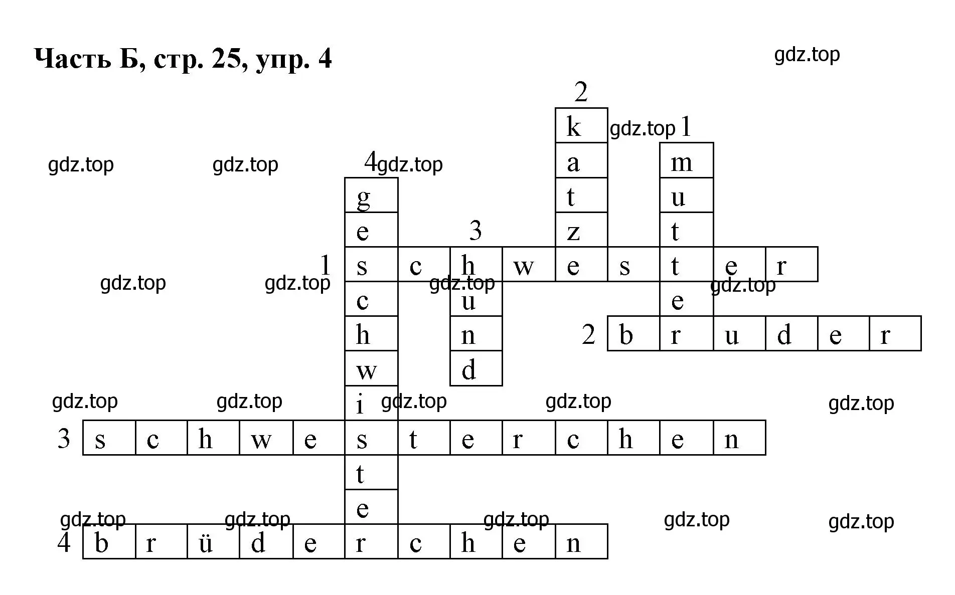 Решение номер 4 (страница 25) гдз по немецкому языку 2 класс Бим, Рыжова, рабочая тетрадь B часть