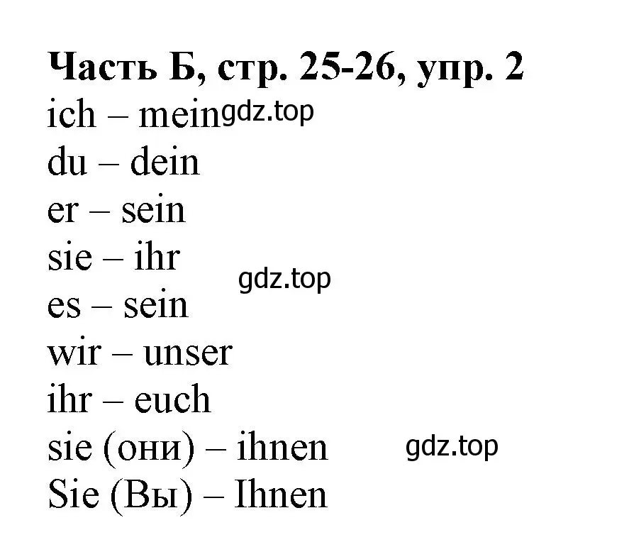 Решение номер 2 (страница 26) гдз по немецкому языку 2 класс Бим, Рыжова, рабочая тетрадь B часть