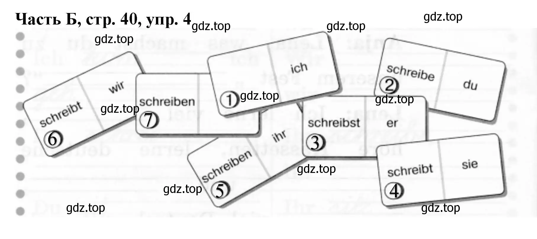 Решение номер 4 (страница 40) гдз по немецкому языку 2 класс Бим, Рыжова, рабочая тетрадь B часть