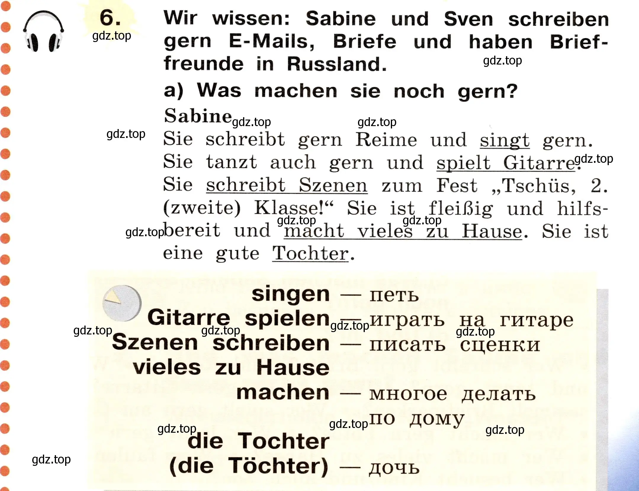 Условие номер 6 (страница 45) гдз по немецкому языку 2 класс Бим, Рыжова, учебник 2 часть