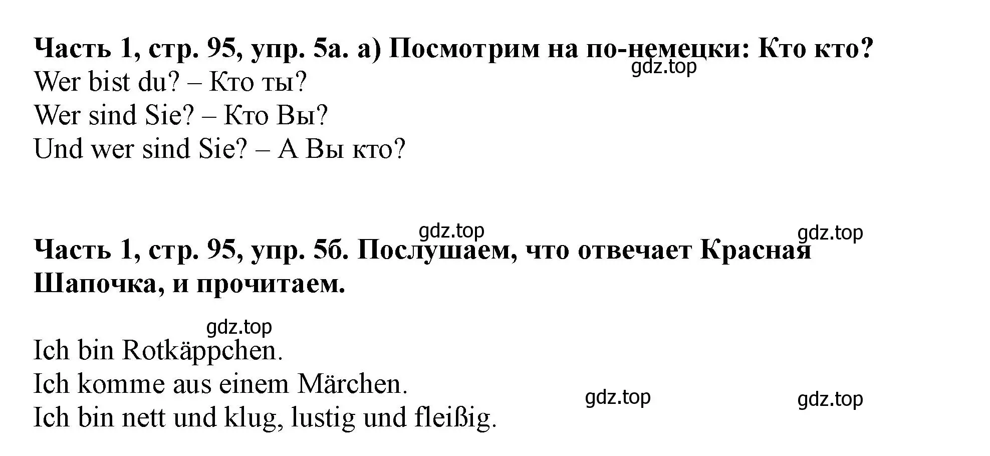 Решение номер 5 (страница 95) гдз по немецкому языку 2 класс Бим, Рыжова, учебник 1 часть