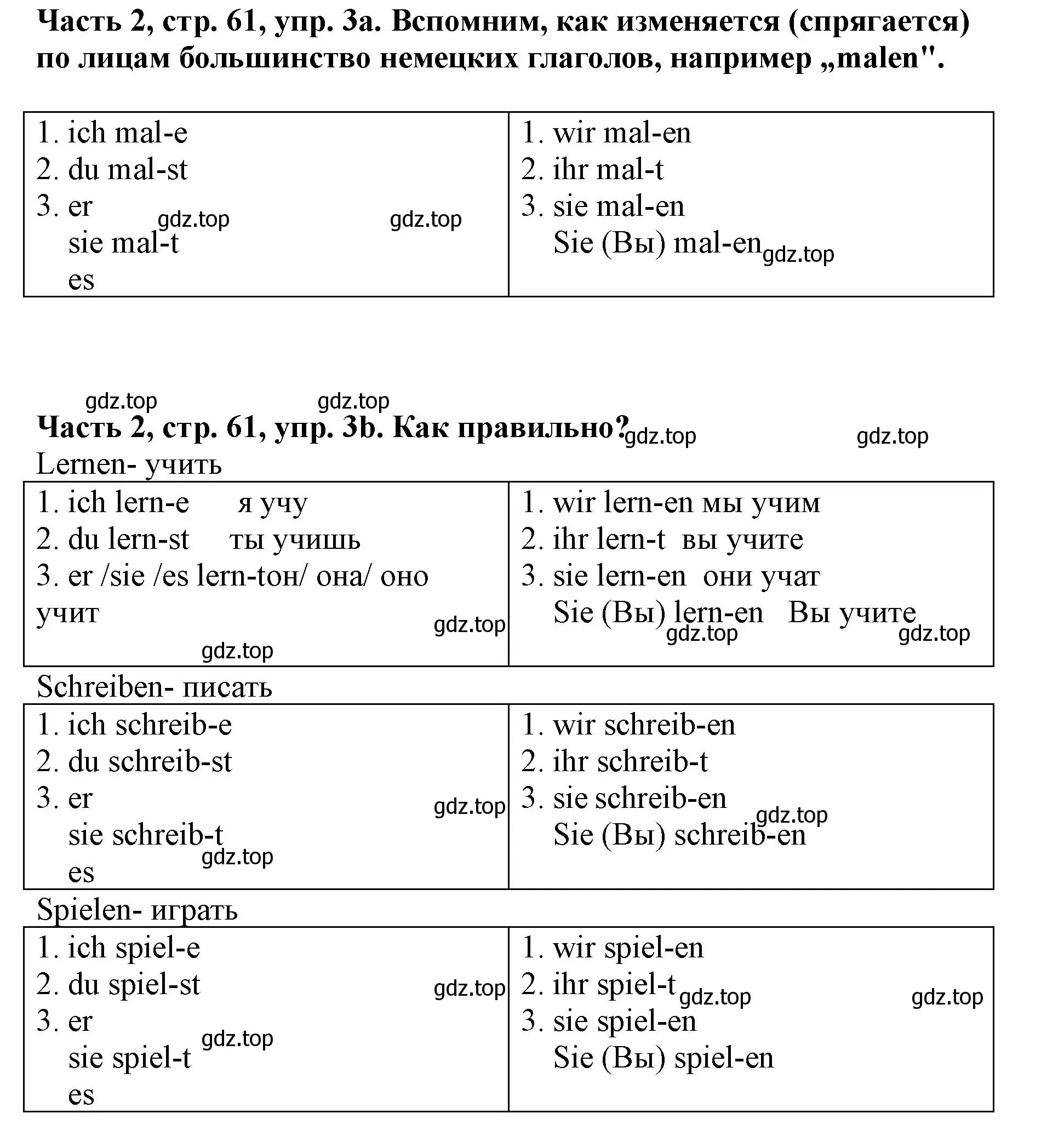 Решение номер 3 (страница 61) гдз по немецкому языку 2 класс Бим, Рыжова, учебник 2 часть