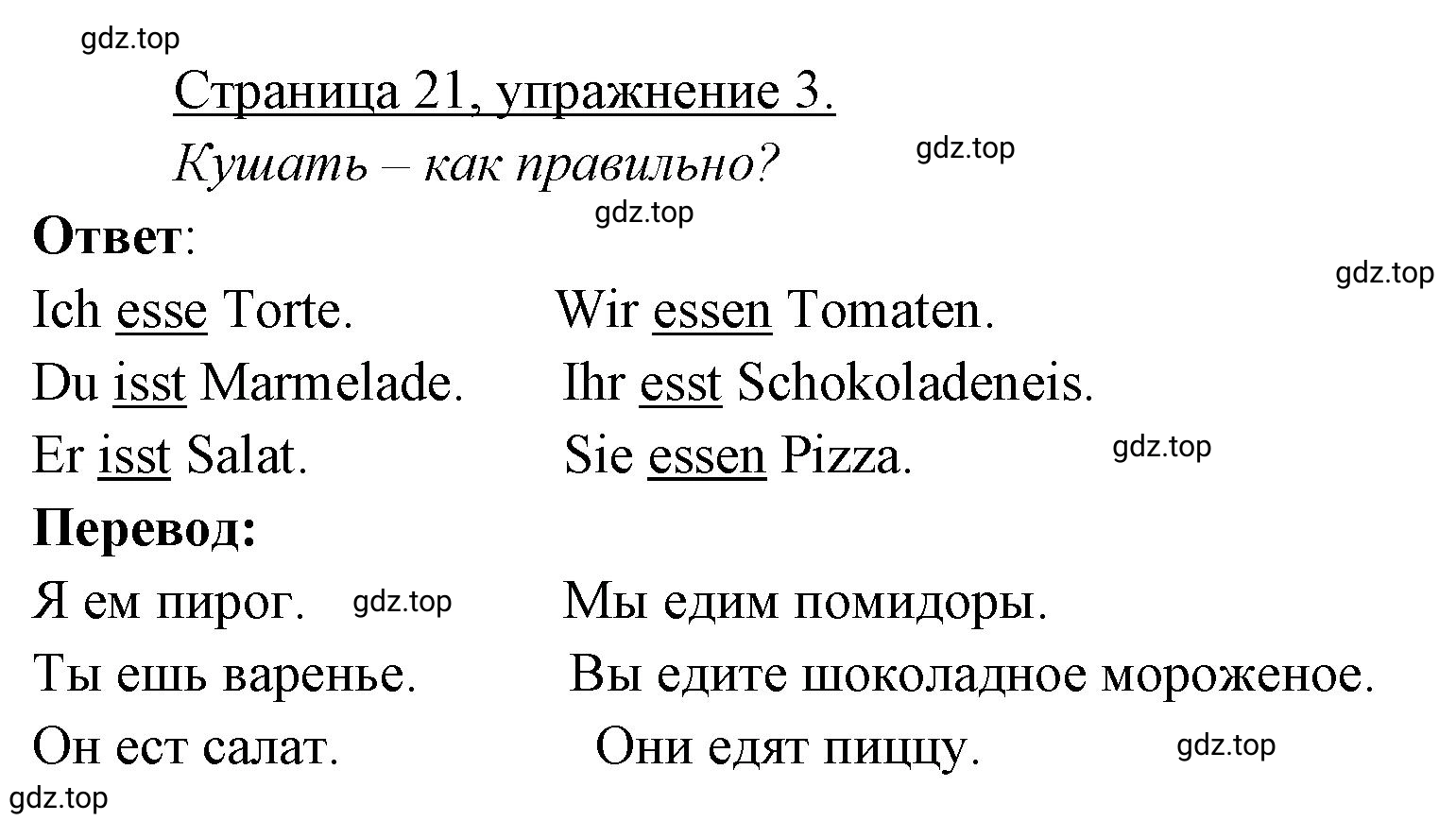 Решение номер 3 (страница 21) гдз по немецкому языку 3 класс Бим, Рыжова, рабочая тетрадь 1 часть