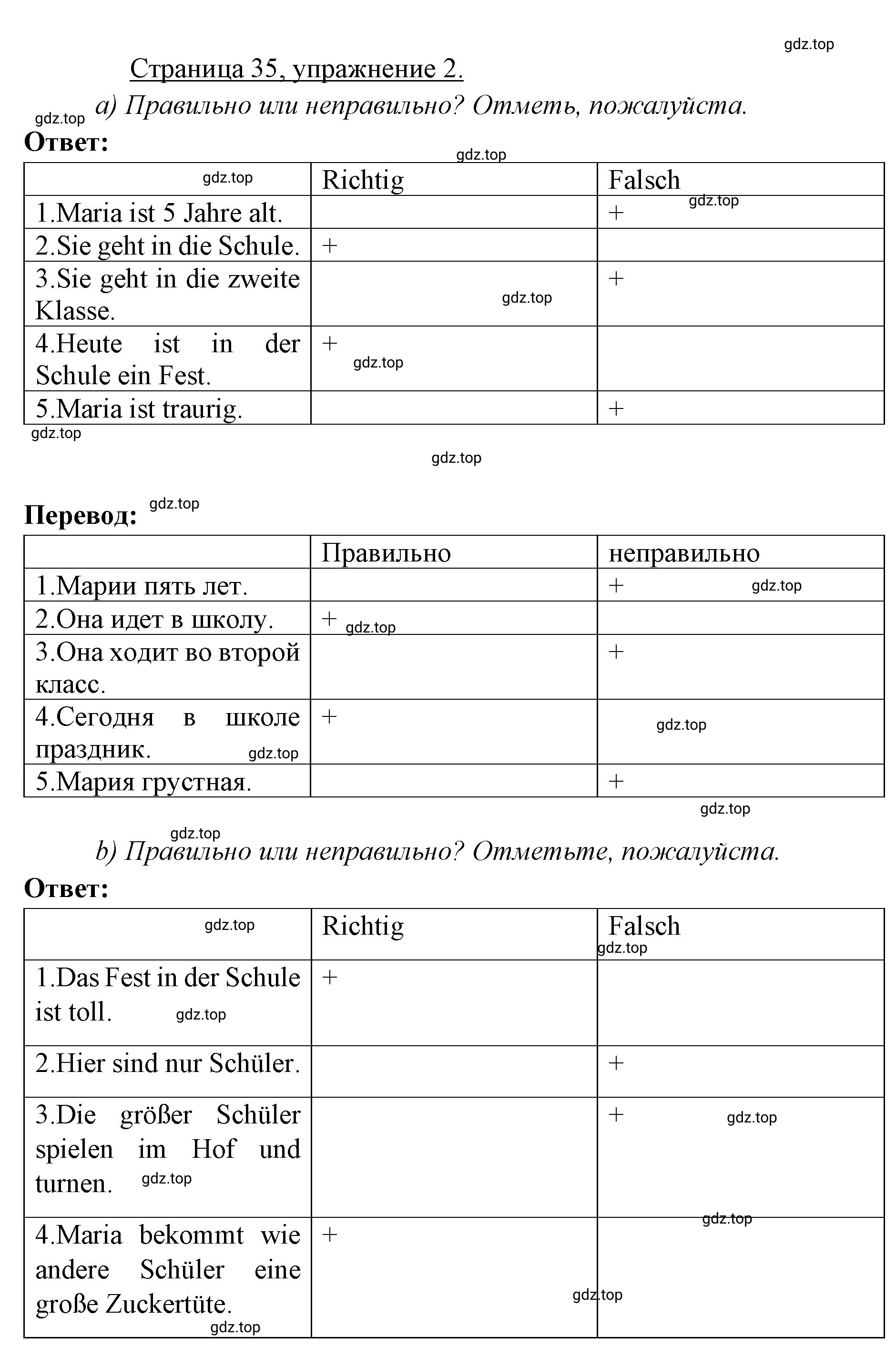 Решение номер 2 (страница 35) гдз по немецкому языку 3 класс Бим, Рыжова, рабочая тетрадь 1 часть