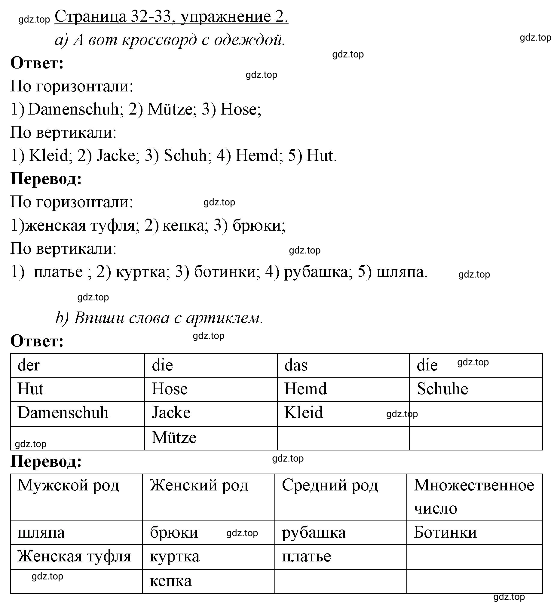 Решение номер 2 (страница 32) гдз по немецкому языку 3 класс Бим, Рыжова, рабочая тетрадь 2 часть