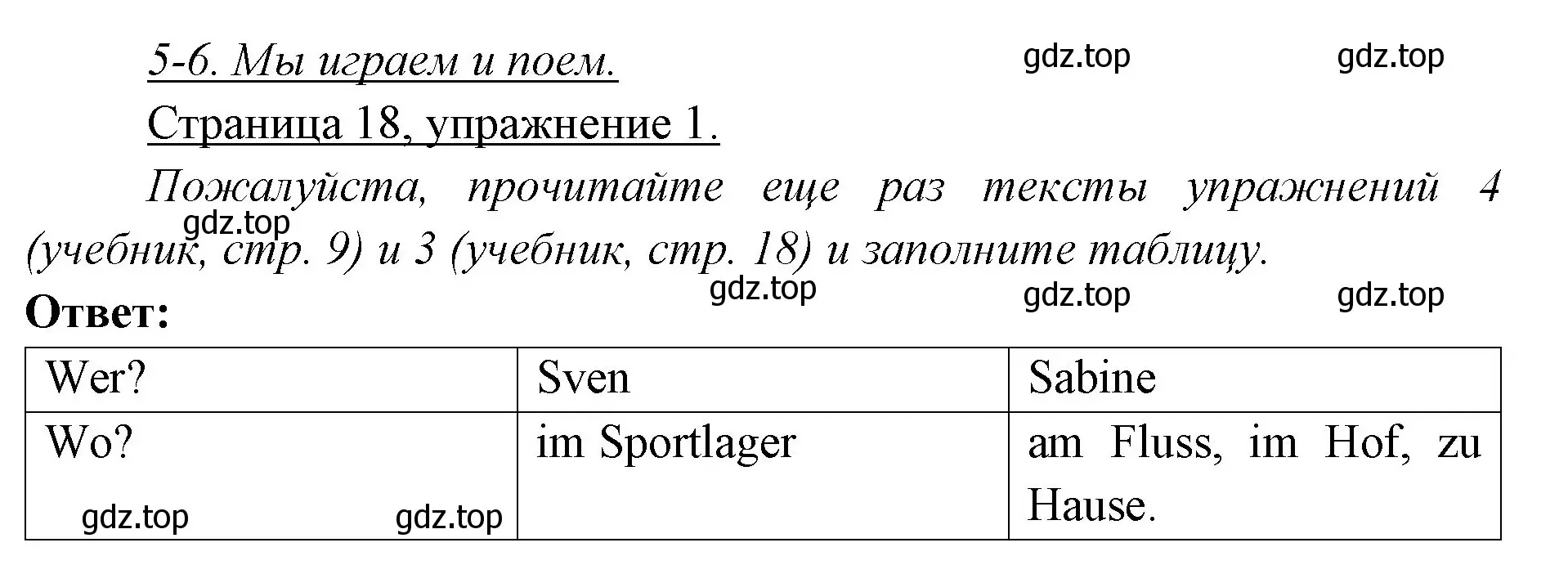 Решение номер 1 (страница 18) гдз по немецкому языку 3 класс Бим, Рыжова, рабочая тетрадь 1 часть