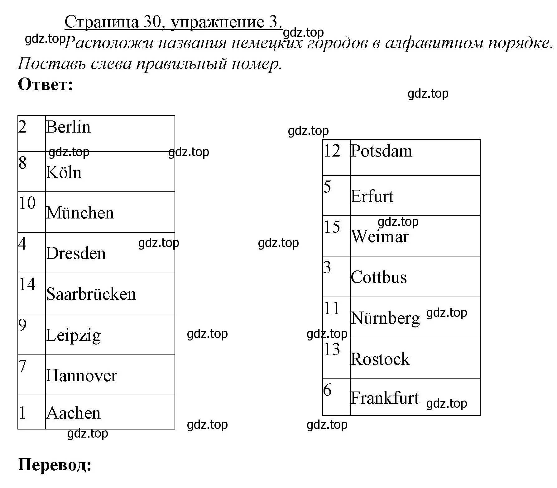 Решение номер 3 (страница 30) гдз по немецкому языку 3 класс Бим, Рыжова, рабочая тетрадь 1 часть