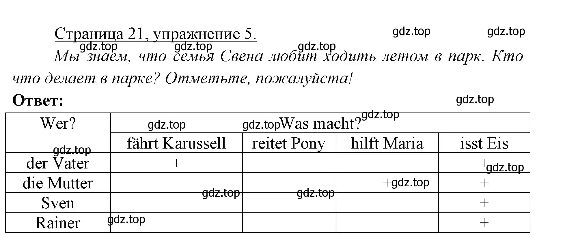 Решение номер 5 (страница 21) гдз по немецкому языку 3 класс Бим, Рыжова, учебник 1 часть