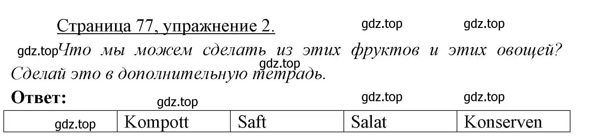 Решение номер 2 (страница 77) гдз по немецкому языку 3 класс Бим, Рыжова, учебник 1 часть