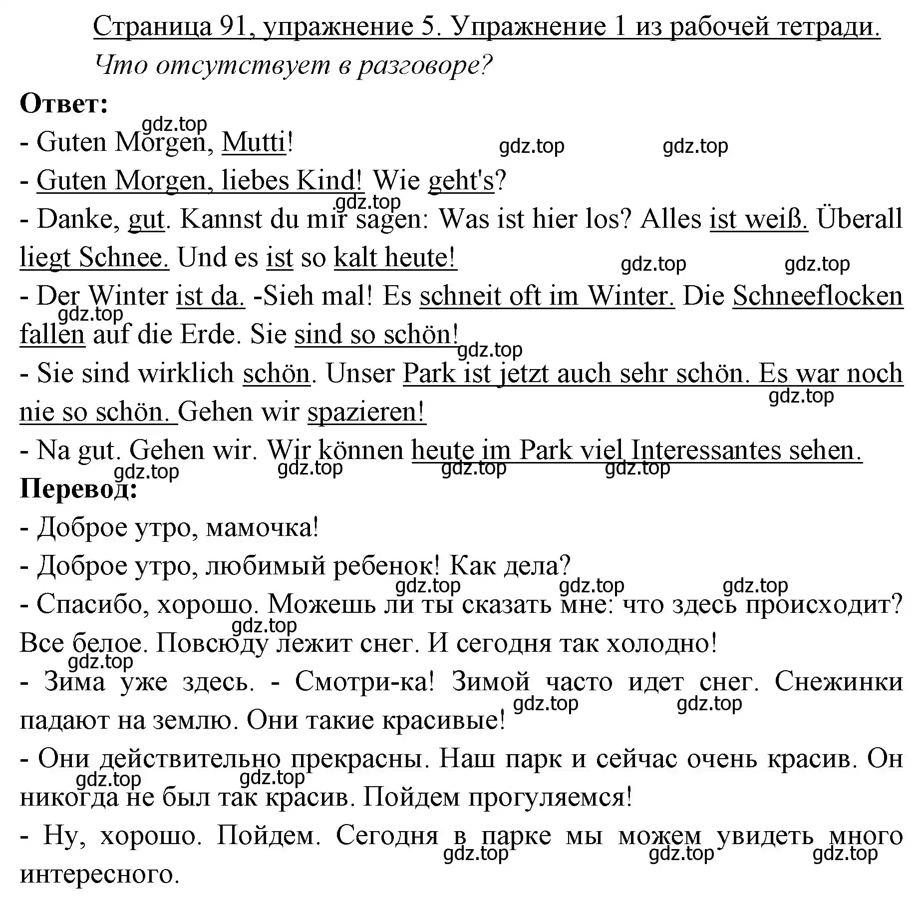 Решение номер 5 (страница 91) гдз по немецкому языку 3 класс Бим, Рыжова, учебник 1 часть