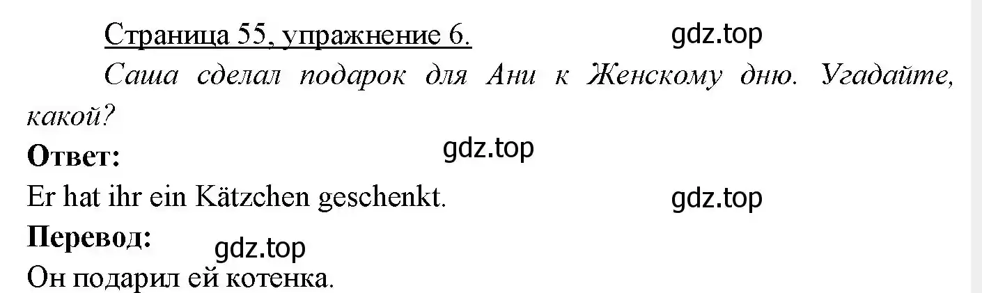 Решение номер 6 (страница 55) гдз по немецкому языку 3 класс Бим, Рыжова, учебник 2 часть