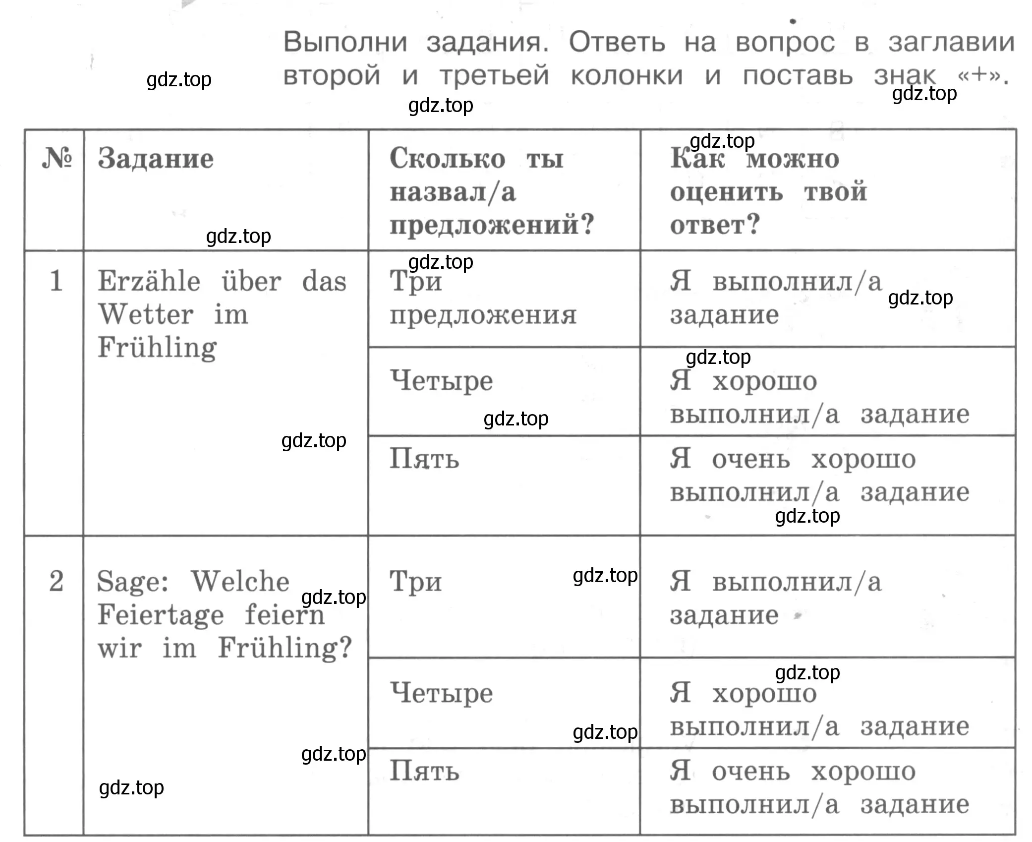 Условие номер 1 (страница 62) гдз по немецкому языку 4 класс Бим, Рыжова, рабочая тетрадь B часть