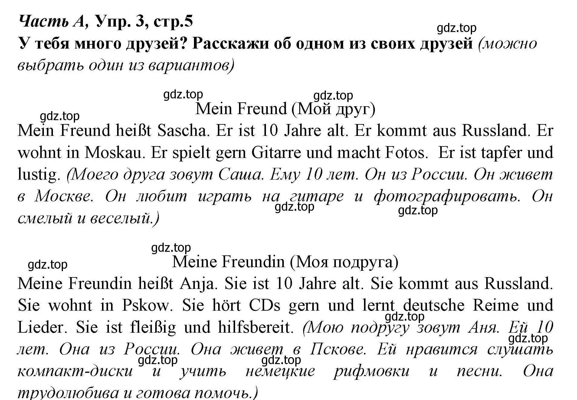 Решение номер 3 (страница 5) гдз по немецкому языку 4 класс Бим, Рыжова, рабочая тетрадь A часть