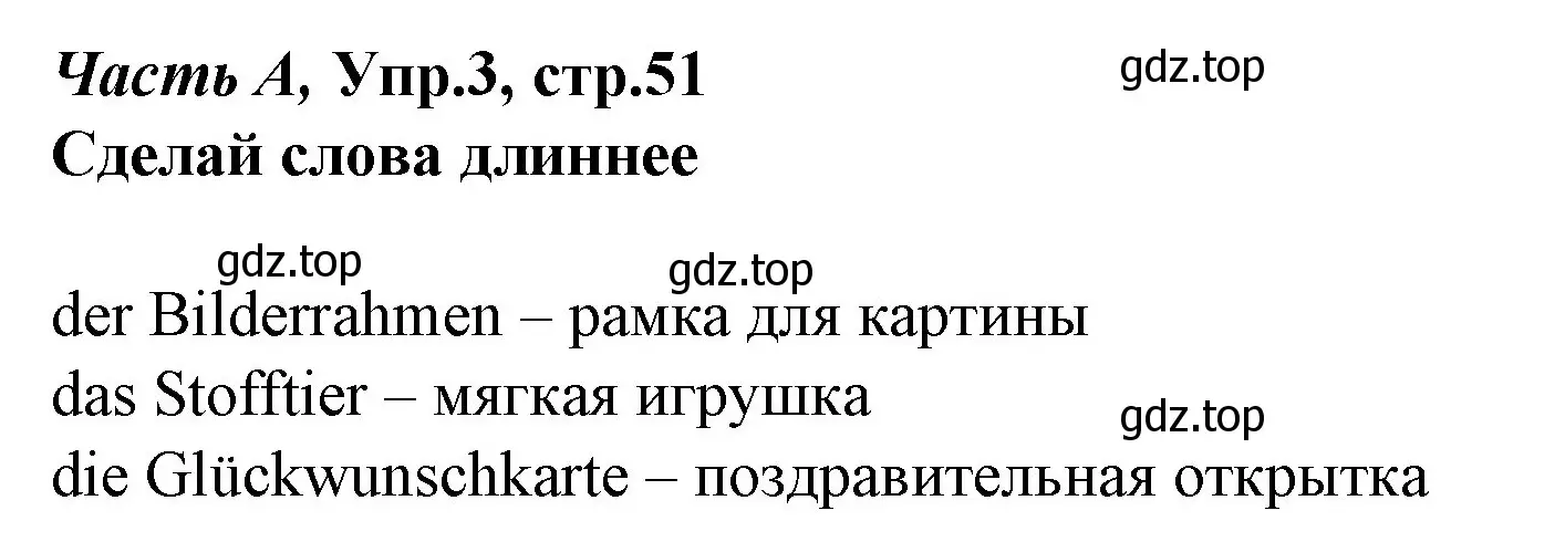 Решение номер 3 (страница 51) гдз по немецкому языку 4 класс Бим, Рыжова, рабочая тетрадь A часть